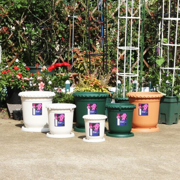 Gallon Plastic Flower Pot Thick Resin Chinese Planter for Indoor/Outdoor Plants