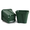 Square Nursery Pot Plastic Plant Pots with Drainage Hole Garden Flower Pots Nursery Plant Container, Flower Planters with Trays for Succulents Herbs Cactus, Green