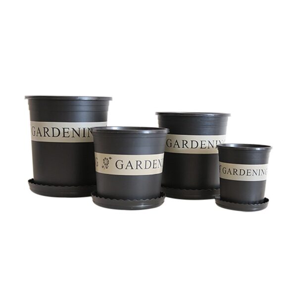 Nursery Gallon Pots for Planting with Drainage Hole and Saucer for Indoor Outdoor Plants, Seedlings, Succulents and Cuttings