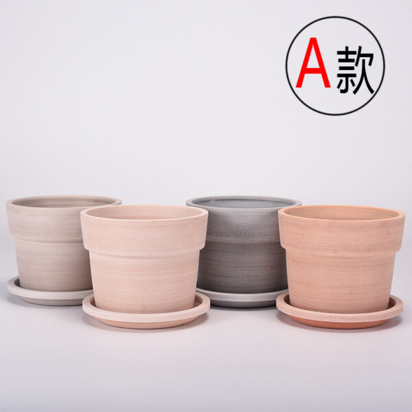Terracotta-like Succulent Plastic Planter Pots Round Clay Pots with Drainage for Indoor Plants