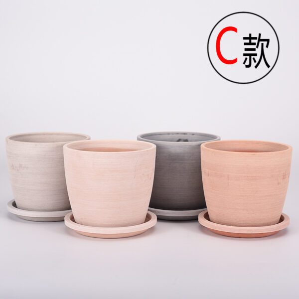 Terracotta-like Succulent Plastic Planter Pots Round Clay Pots with Drainage for Indoor Plants