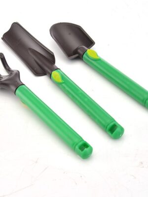 Mini Garden Tools Set Plastic Gardening Hand Tools Trowel Rake Spade Kit Home Garden Supplies for Flowers Succulent Transplanting 3Pcs
