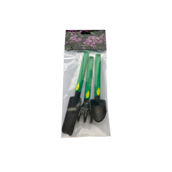 Mini Garden Tools Set Plastic Gardening Hand Tools Trowel Rake Spade Kit Home Garden Supplies for Flowers Succulent Transplanting 3Pcs
