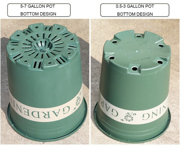 Nursery Gallon Pots for Planting with Drainage Hole and Saucer for Indoor Outdoor Plants, Seedlings, Succulents and Cuttings