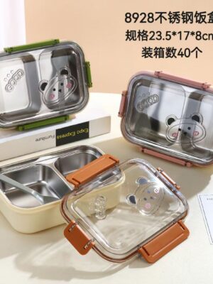 Simple Office Stainless Steel & Durable Plastic Bento Box