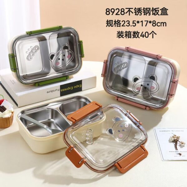 Simple Office Stainless Steel & Durable Plastic Bento Box