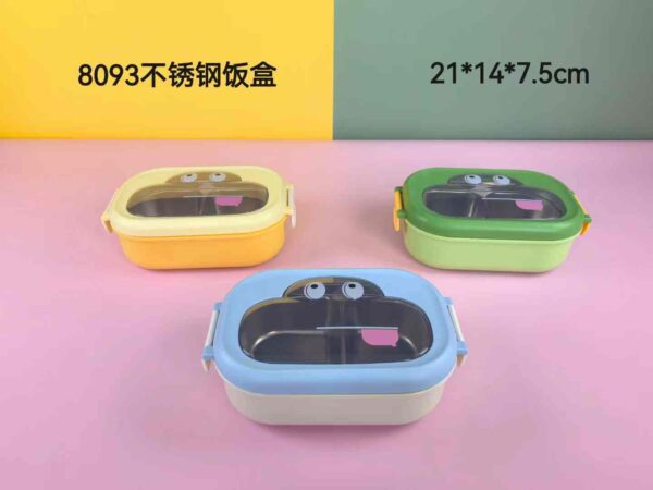 8093 Stainless Steel Lunch Box, Leak Proof Insulated Food Containers with Removable Dividers, Stackable Box